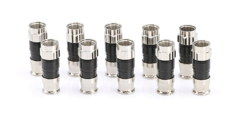 THE CIMPLE CO Coaxial Cable Connectors, 50 PCS, RG59 Compression Fitting, Water Tight O Ring, Indoor/Outdoor, F81, F-Type, 75 Ohm, 3 GHz, Black - Image 2